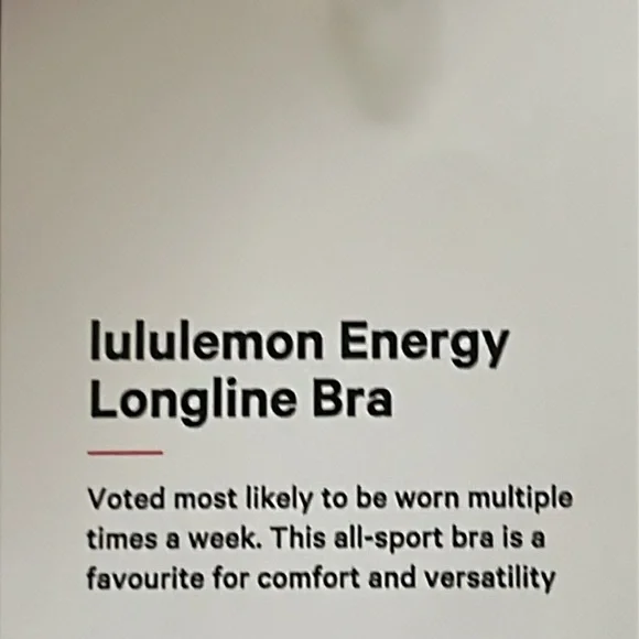 LULULEMON ENERGY LONGLINE BRA ORANGE RED COLOR SIZE 10 COLOR CODE “PPNC” NWT